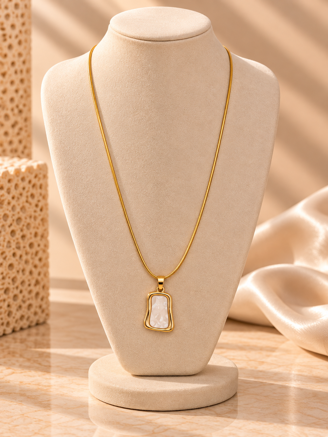 BFFE1734-6E7C-480C-9621-C7CE9BF7E693 Pearl Stone Pendant Necklace - Image 1